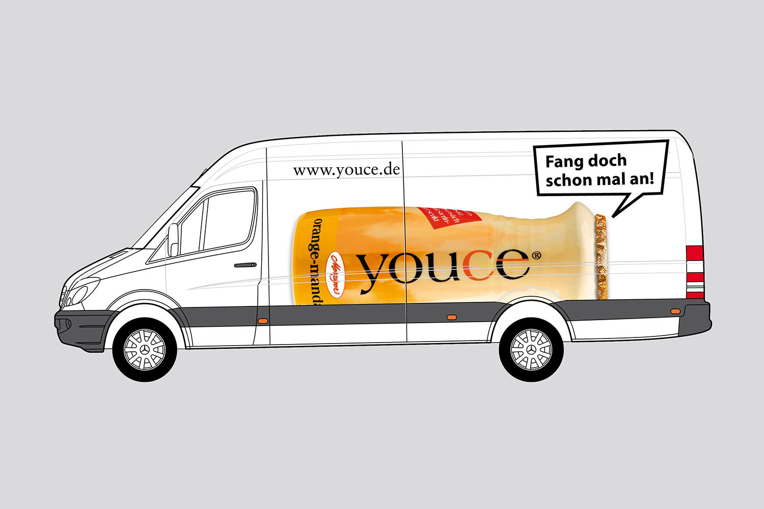 Gebrandeter Transporter bei der Merziger youce-Promotion